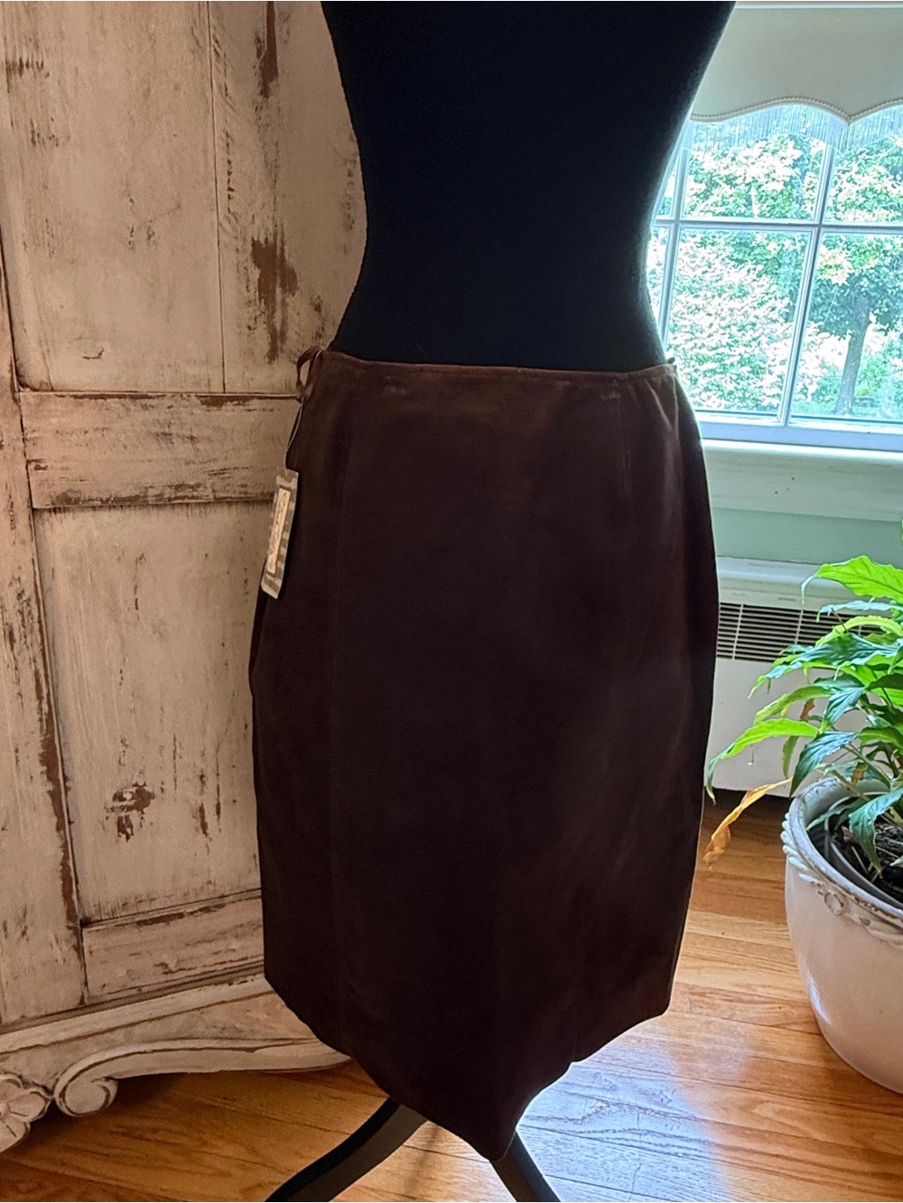 Tasha Polizzi ranch boho split leather skirt. NWT. Brown. M